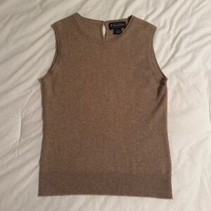BROOKS BROTHERS Tan Italian Cashmere Knit Top